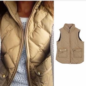 Classic Padded Puffer Vest in camel